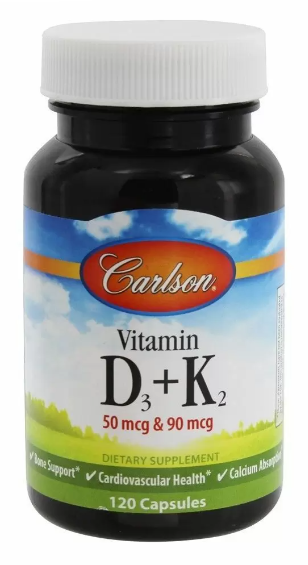 

Carlson Labs Vitamin D3+K2 Вітамін Д3+K2 120 капсул