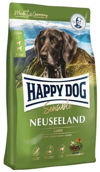 Акція на Сухой корм для собак средних и крупных пород с чувствительным пищеварением Happy Dog Sensible Neuseeland с ягненком 4 кг (3533) від Stylus