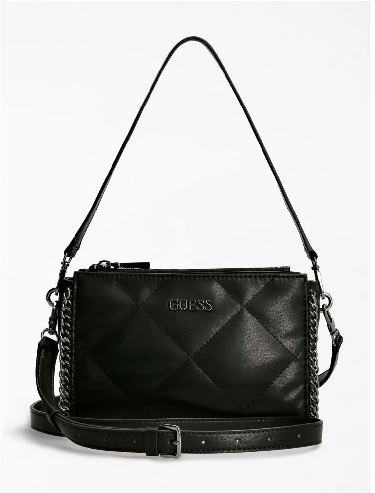 

Женская сумка через плечо Guess Khatia Top Zip Shoulder Bag черная (HWQM8381180-BLA)