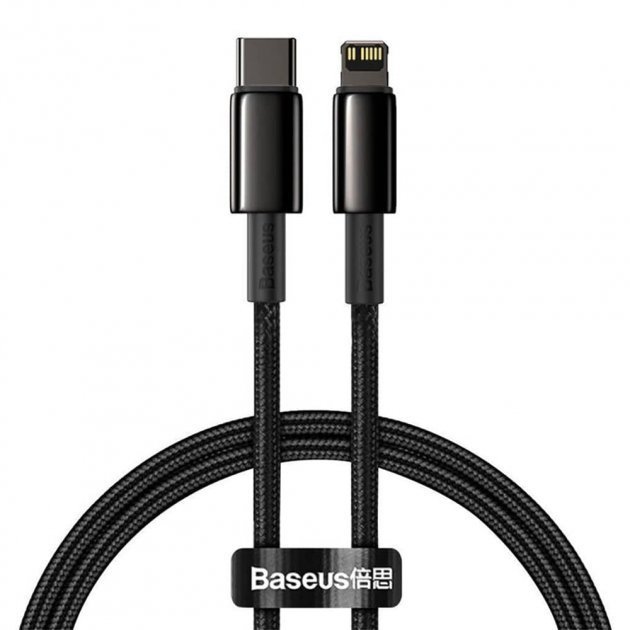 Акція на Baseus Cable USB-C to Lightning Tungsten Pd 20W 2m Black (CATLWJ-A01) від Y.UA