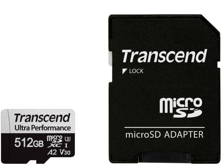 Акція на Transcend 512GB microSDXC Class 10 UHS-I U3 A2 V30 + adapter (TS512GUSD340S) від Stylus