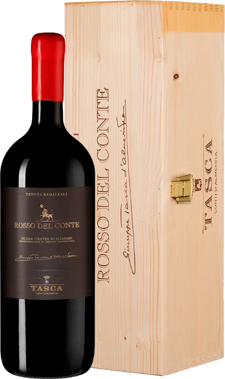 

Вино Rosso del Conte Contea di Sclafani Doc wooden box красное сухое 14 % 0.75 (WHS8052462540978)