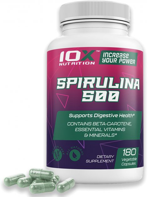 

10XNutrition Spirulina 500 Спирулина 180 вегакапсул