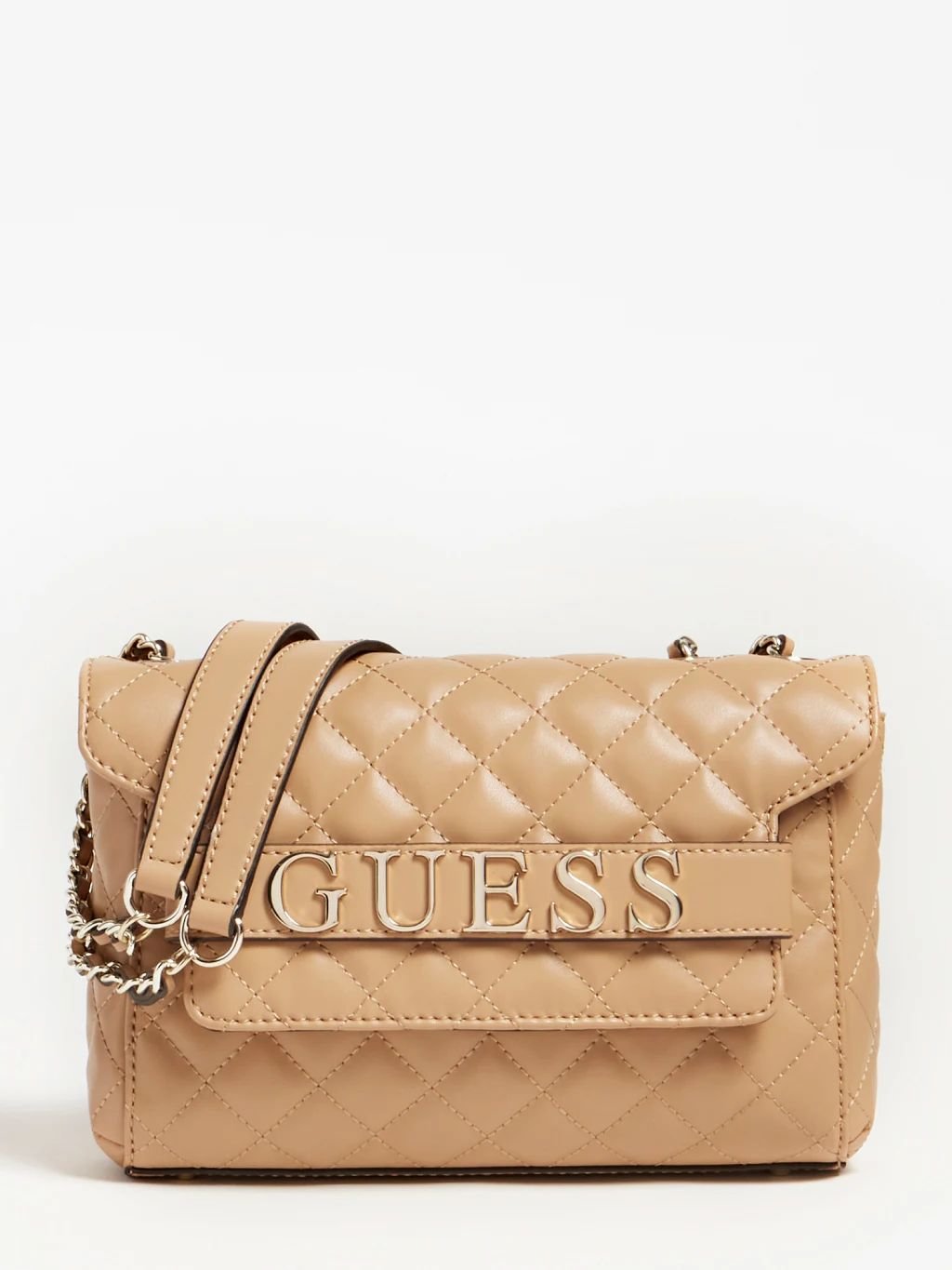 

Женская сумка через плечо Guess Illy Convertibe Crossbody Flap темно-бежевая (HWVG7970210-BEI)