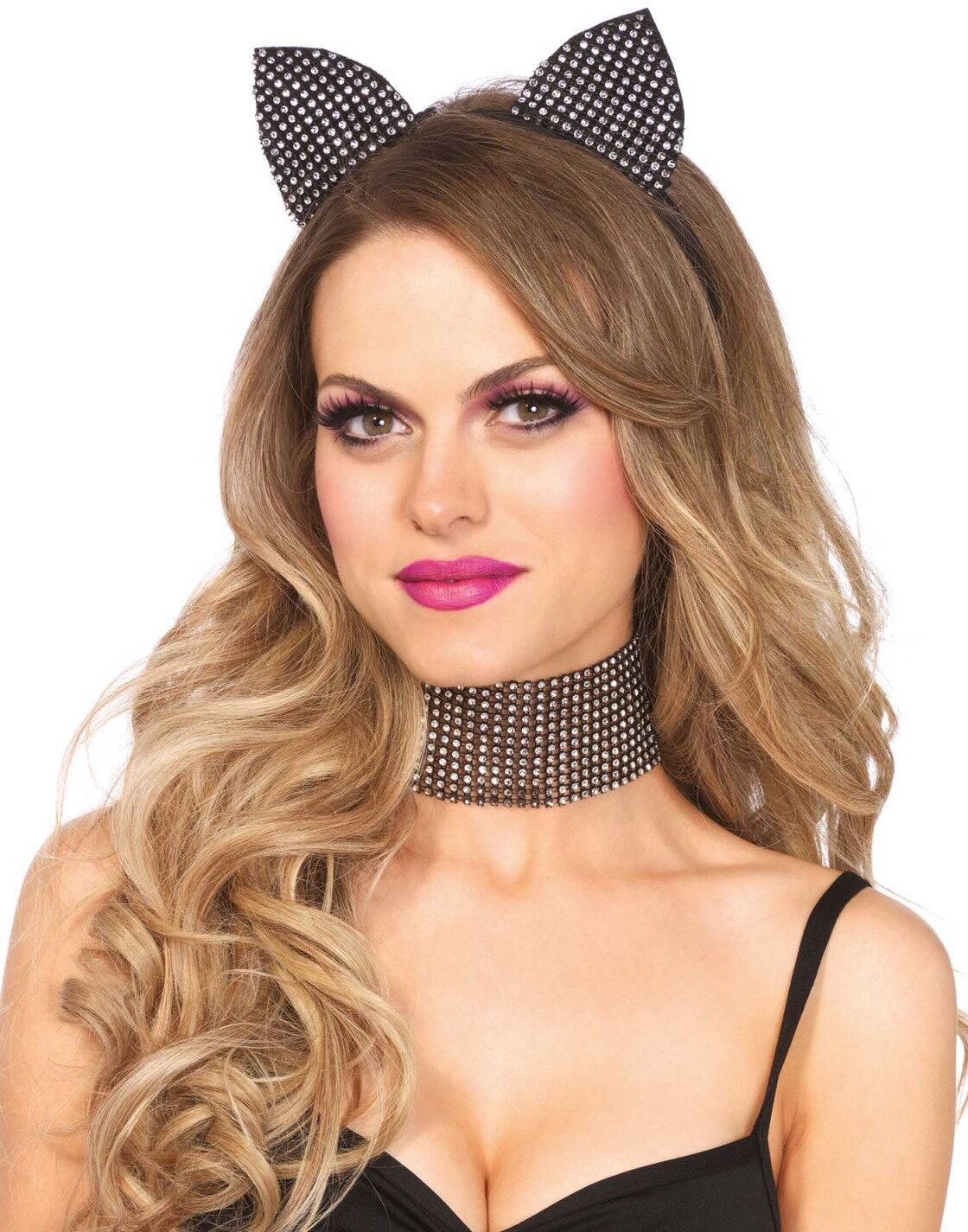 

Набір аксесуарів Leg Avenue Cat ear headband & choker set Black