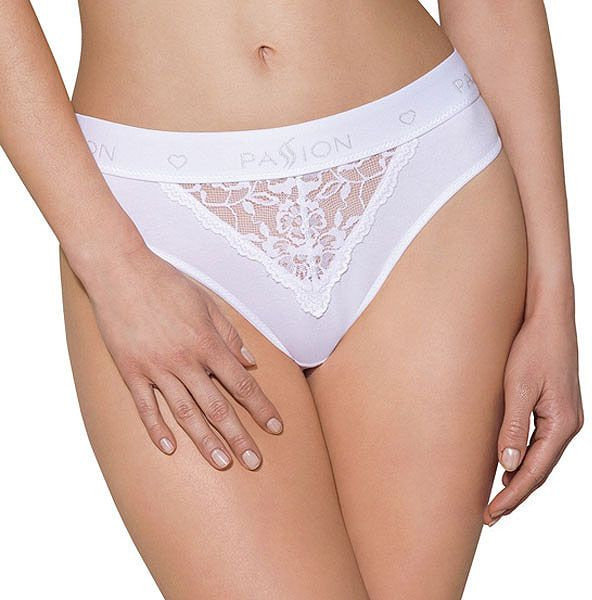 

Трусики с широкой резинкой и кружевом Passion PS001 Panties white, size M