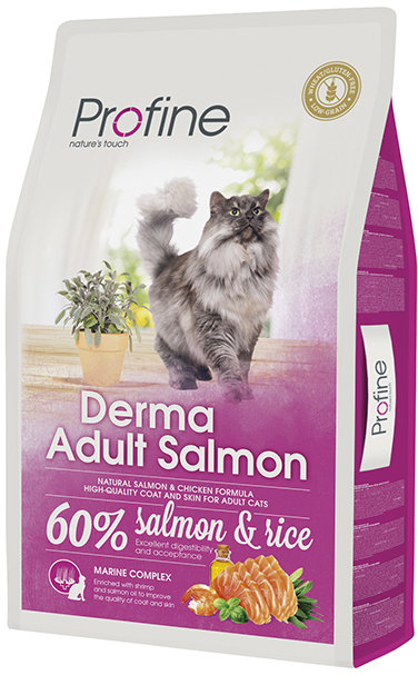 

Сухий корм для довгошерстих котів Profine Cat Derma з лососем і рисом 10 кг (8595602517770)