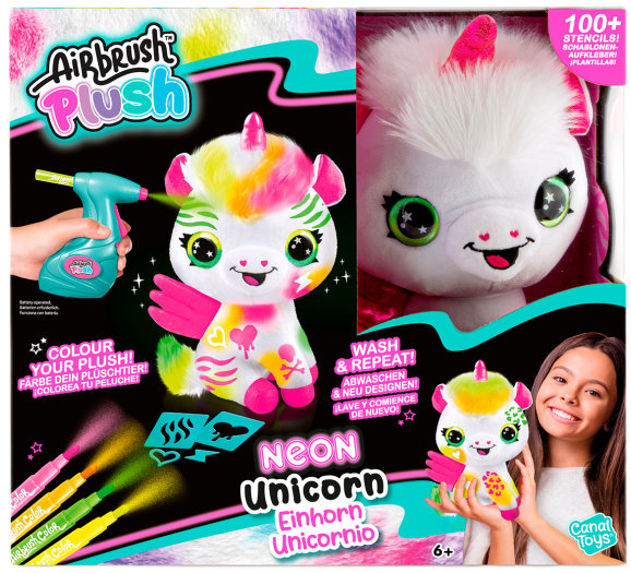 Акція на Набор для творчества Canal Toys Diy Airbrush Plush Единорог неон (AIR024) від Stylus