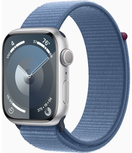 Акція на Apple Watch Series 9 45mm Gps Silver Aluminum Case with Winter Blue Sport Loop (MR9F3) від Stylus