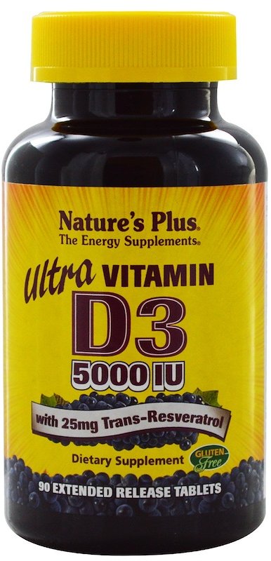 

Nature's Plus, Ultra Vitamin D3, 5000 IU, 90 Extended Release Tablets (NTP1045)