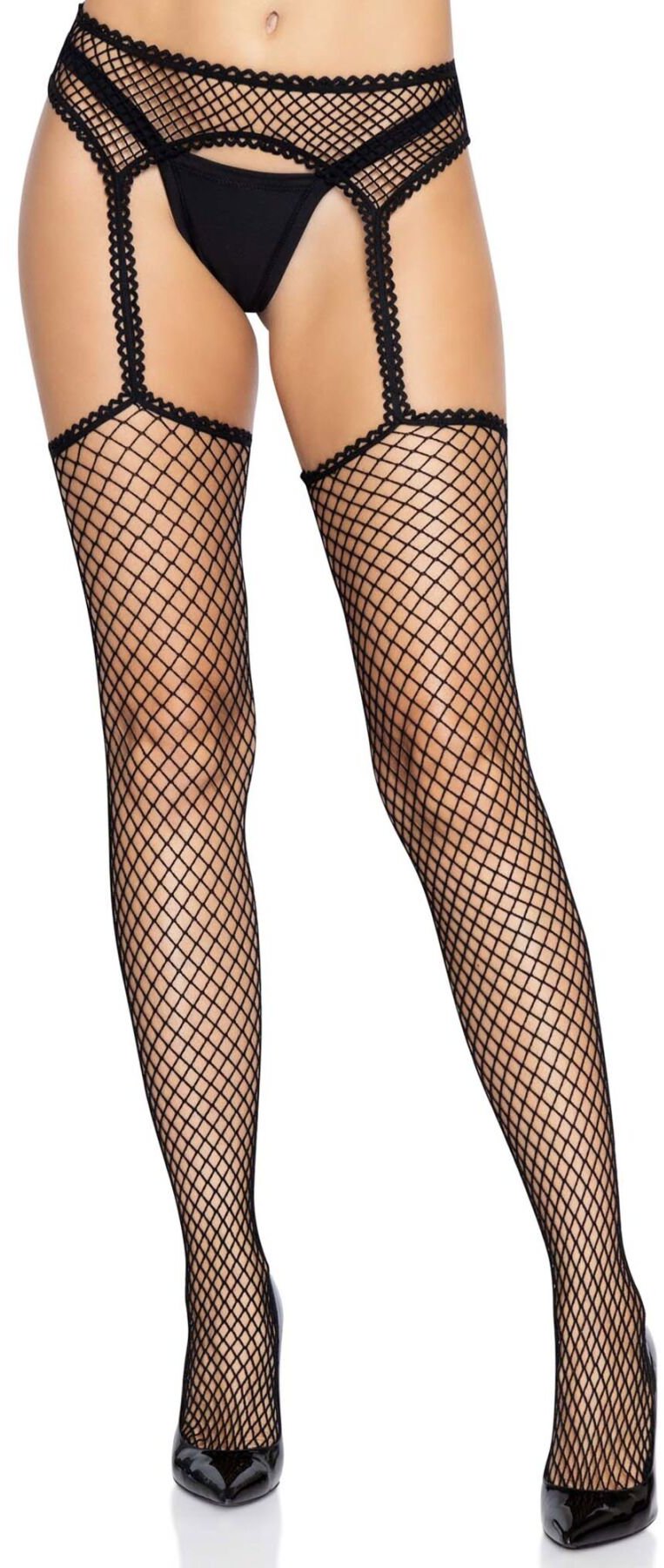 

Чулки-сетка Leg Avenue Net stockings with garter belt One size Black