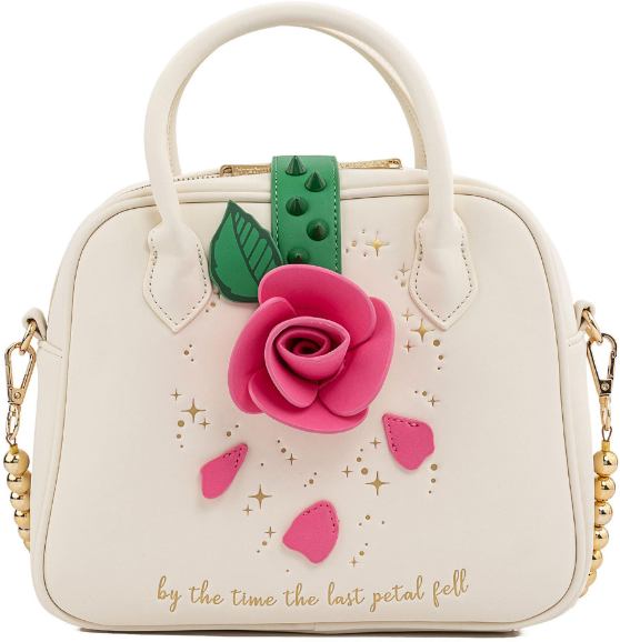 Акція на Сумка Loungefly Disney - Beauty and the Beast Rose Crossbody Bag бежевая (WDTB2188) від Stylus