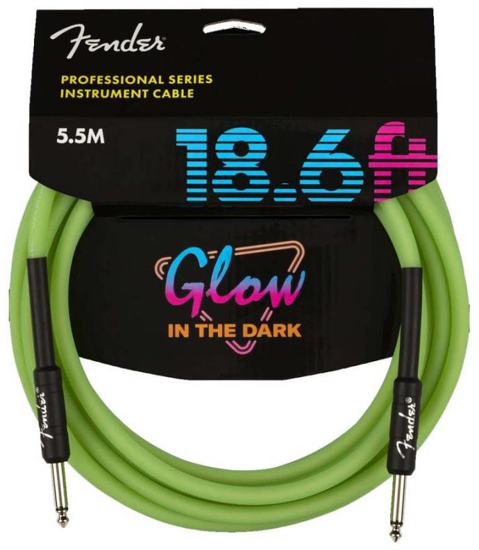 

Кабель інструментальний Fender Cable Professional Series 18.6 'GLOW In Dark Green