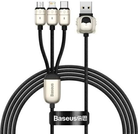 

Baseus Usb Cable to Lightning/microUSB/USB-C Tiger 3.5A 1.2m Black (CASX010001)