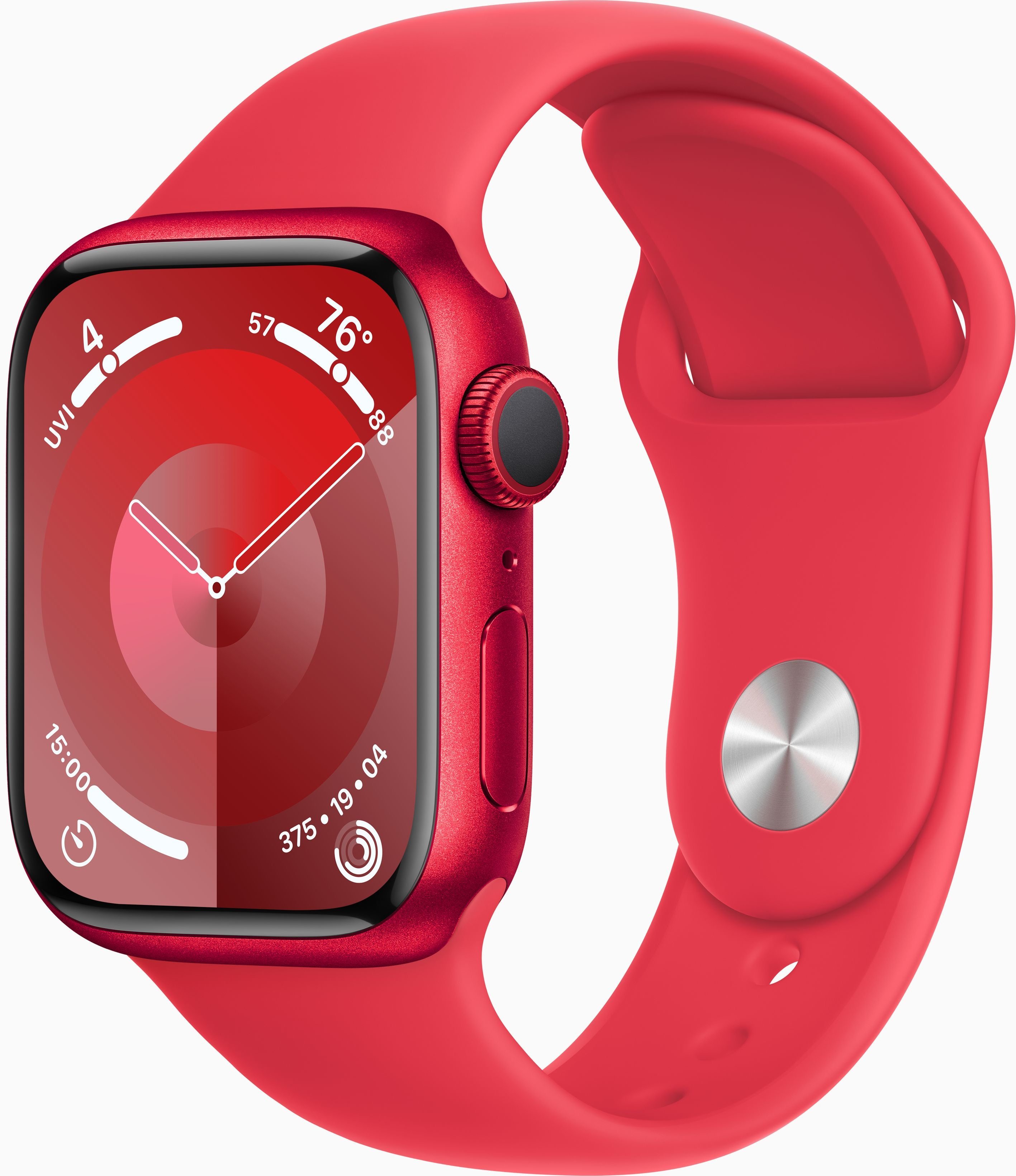 Акція на Apple Watch Series 9 41mm Gps (PRODUCT) Red Aluminum Case with (PRODUCT) Red Sport Band - M/L (MRXH3) від Stylus