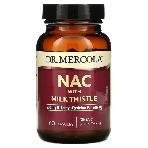 

Dr. Mercola Nac with Milk Thistle Nac із розторопшою 500 мг 60 капсул