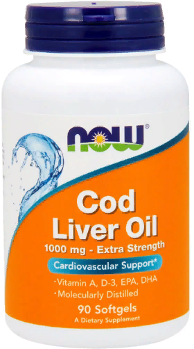 

Now Foods Cod Liver Oil 1.000 mg Рыбий жир из печени трески 90 гелевых капсул