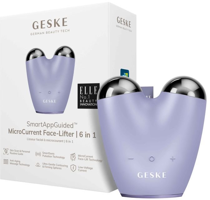 Акція на Микротоковый подтягиватель лица Geske MicroCurrent Face-Lifter 6 в 1 Purple (GK000015PL01) від Stylus