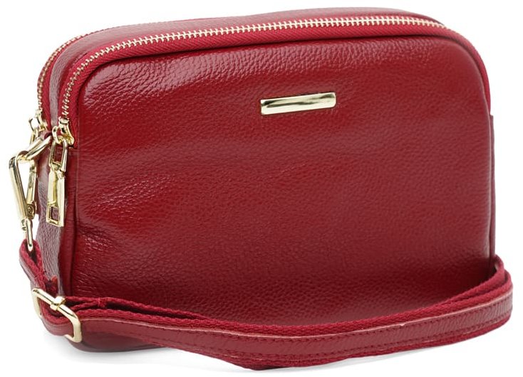 

Женская сумка кросс боди Borsa Leather красная (K11906r-red)