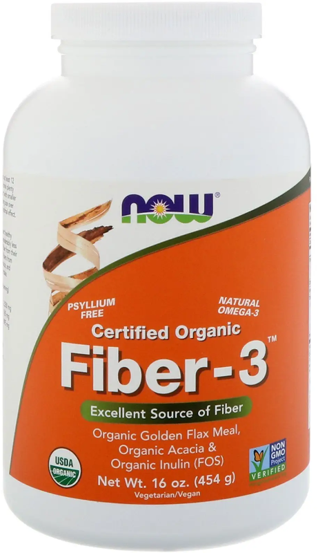 

Now Foods Organic Fiber-3 Клетчатка 454 г