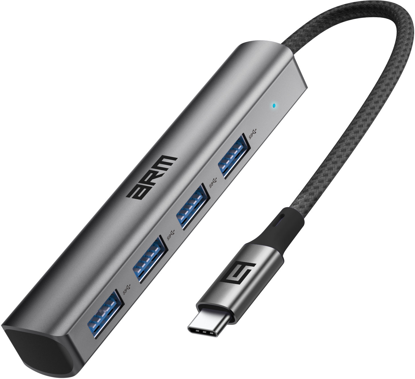 Акція на ArmorStandart Adapter USB-C to 4xUSB Grey (ARM69364) від Stylus