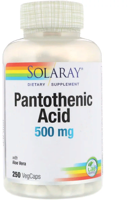 

Solaray, Pantothenic Acid, 500 mg, 250 VegCaps (SOR-04381)