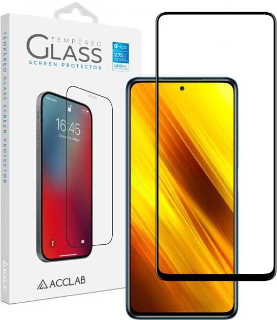 

Acclab Tempered Glass Full Glue Black for Xiaomi Poco X3 / Poco X3 Pro