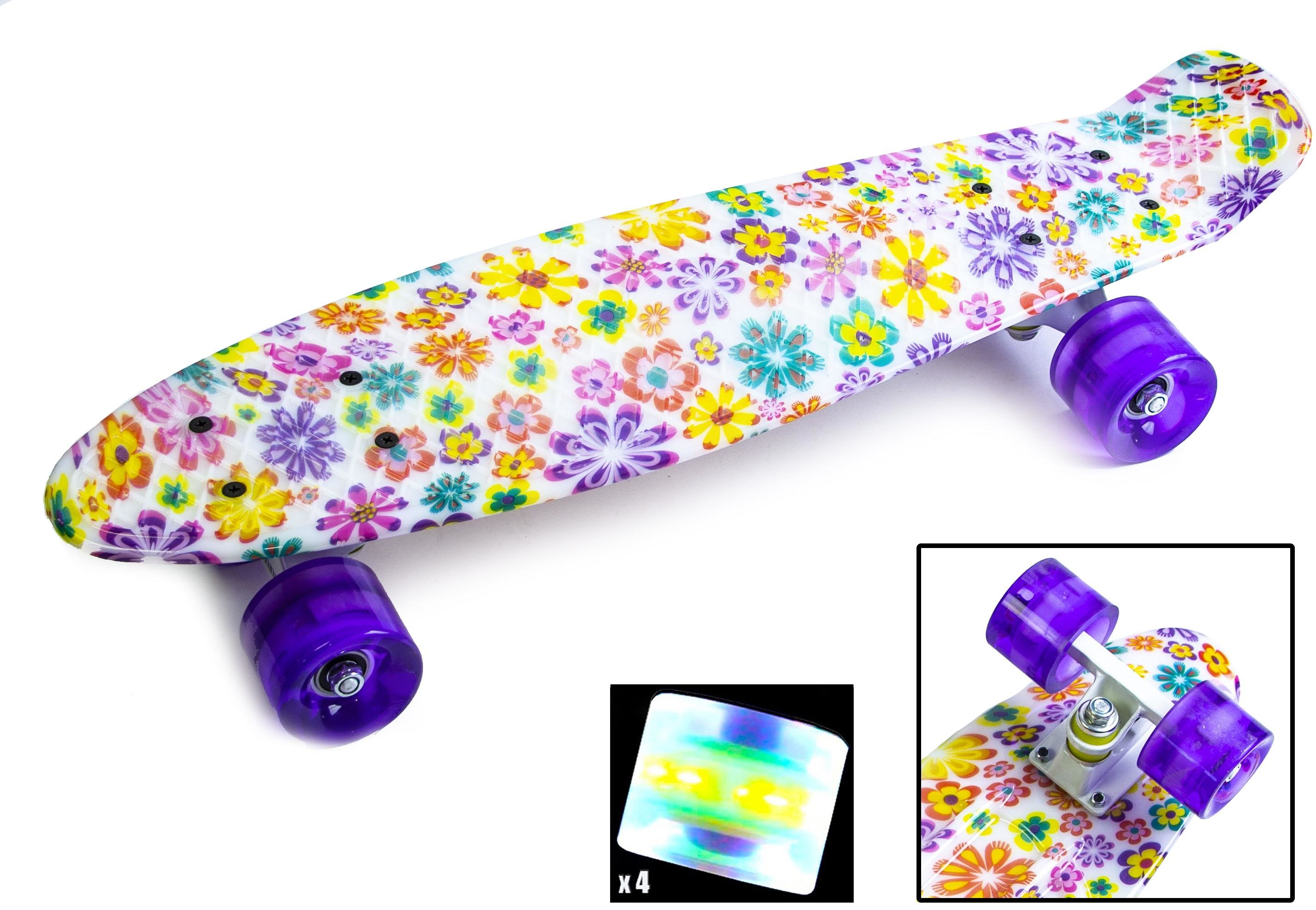 

Penny Board Violet Flowers Светящиеся колеса