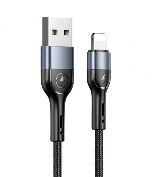 

Usams Usb Cable to Lightning Aluminum Alloy Braided 1m Black (US-SJ448)