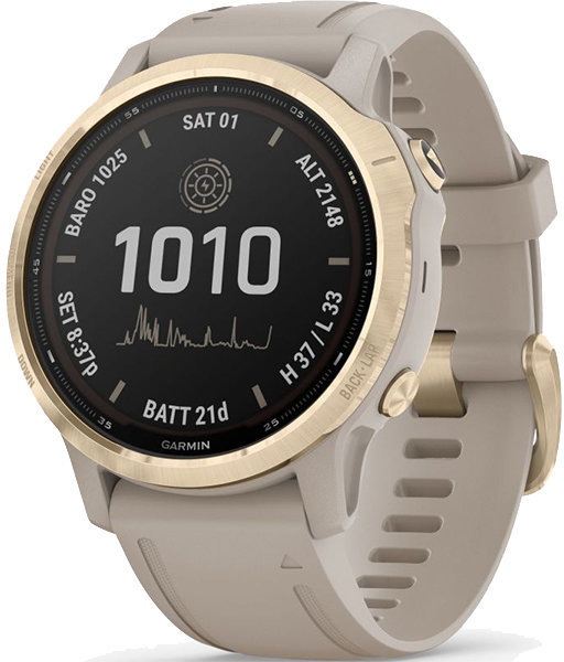 

Garmin Fenix 6S Pro Solar Edition Light gold with light sand band (010-02409-11)