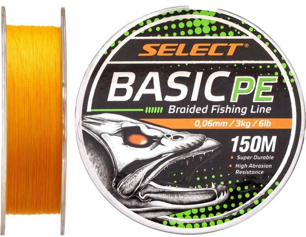 

Шнур Select Basic Pe 150m (оранж.) 0.06mm 6lb/3kg (1870.27.69)