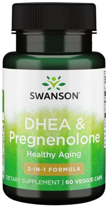 

Swanson Dhea Pregnenolone Complex ДГЕА та прегненолон 60 веганських капсул