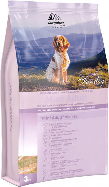 Акція на Сухой корм Carpathian Pet Food Mini Adult Для взрослых собак малых пород весом до 11 кг 3 кг (4820111140831) від Stylus