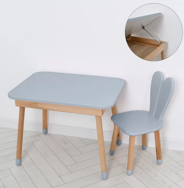 

Столик зі стільчиком та ящиком Bambi 04-027GREY-TABLE Сірий