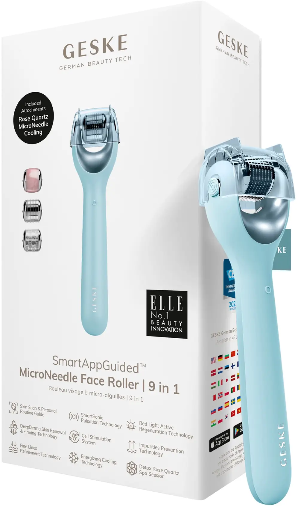 

Электронный роллер для лица с микроиглами Geske MicroNeedle Face Roller 9в1 turquoise