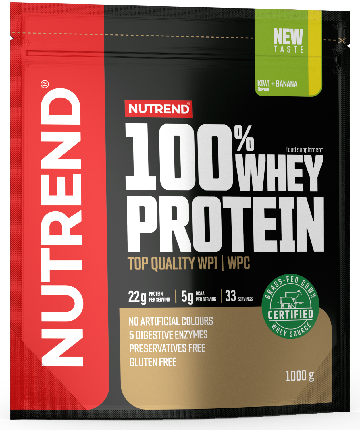 

Nutrend 100% Whey Protein 1000 g / 33 servings / Kiwi Banana