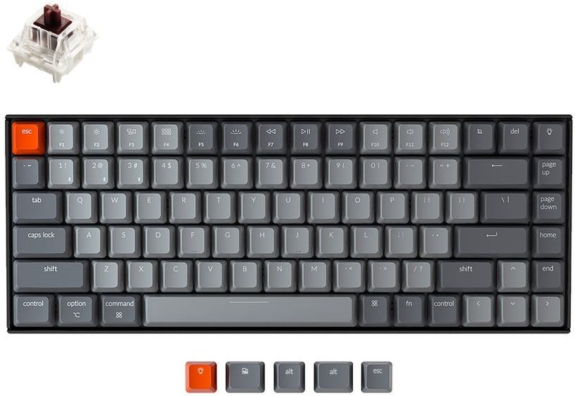 Акція на Keychron K2 84 keys, Gateron Brown, White LED, Black (A3_KEYCHRON) від Stylus