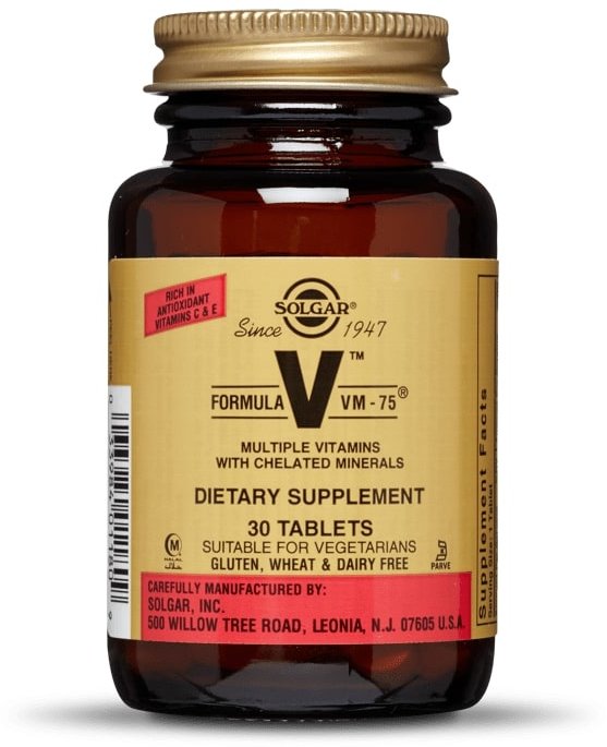 

Solgar Formula V VM-75 Multiple Vitamins with Chelated Minerals 30 tabs Мультівітаміни і мінерали