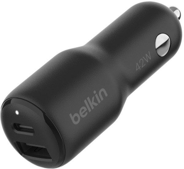 Акція на Belkin Car Charger USB+USB-C 42W Black (CCB005BTBK) від Stylus