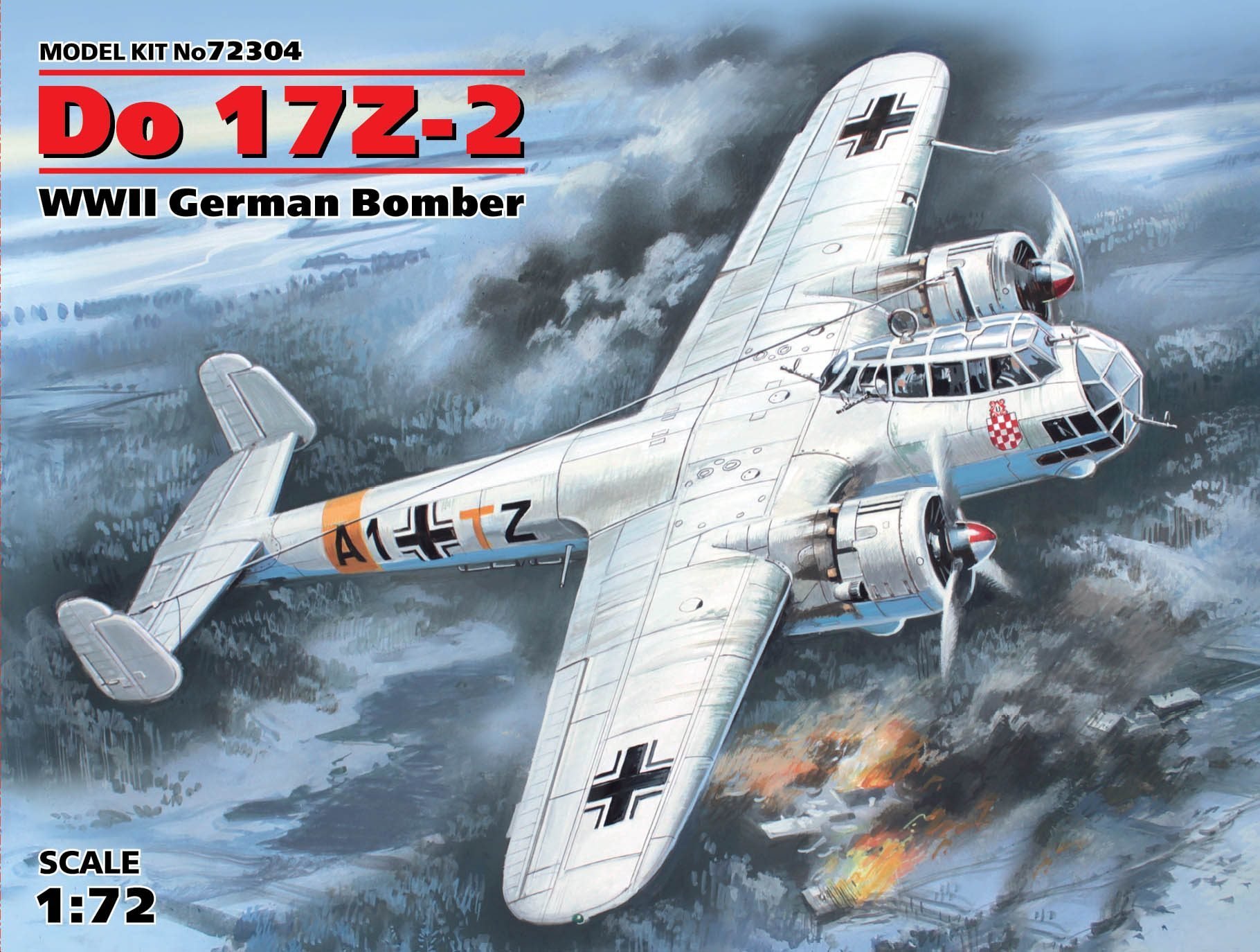 

Немецкий бомбардировщик Wwii German bomber Do 17Z-2 (ICM72304)