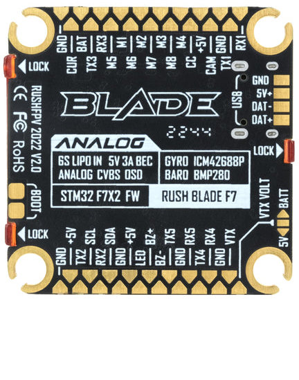 

Полетный стек RushFPV Blade Stack F722 V2 Version + Esc 50A Sport F4 Analog (30*30) (DD26(DE17+DE19))