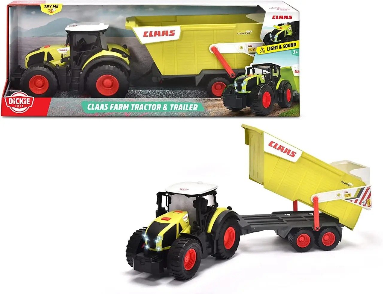 Акция на Трактор Dickie Toys Claas із причепом 57 см (3739004) от Y.UA