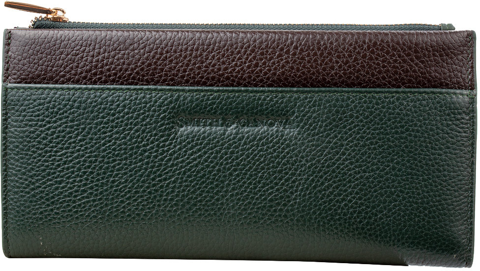 Акція на Жіночий гаманець Smith & Canova зелений (FUL-26801-green-brn) від Y.UA