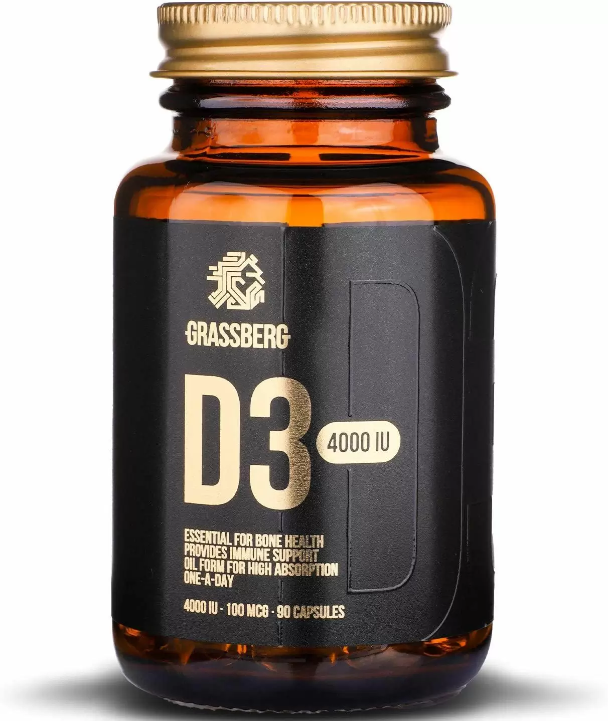 

Grassberg Vitamin D3 4000 Iu (100 mcg) Вітамін D3 90 капсул