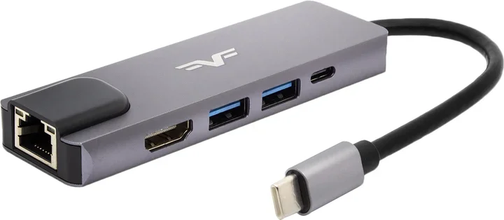 

Frime Adapter USB-C to USB3.0+USB2.0+PD+HDMI+RJ45 Space Gray (FH-5in1.201HL)