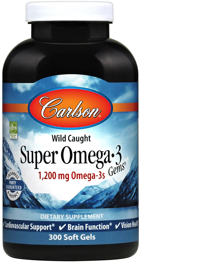 Акція на Carlson Labs Super Omega-3 Gems 300 Soft Gels Супер Омега-3 від Stylus