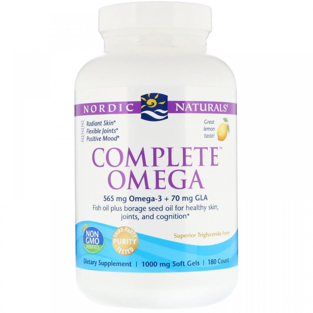 Акція на Nordic Naturals Complete Omega 1000 mg 180 Soft Gels Lemon Омега 3-6-9 вкус лимон від Stylus