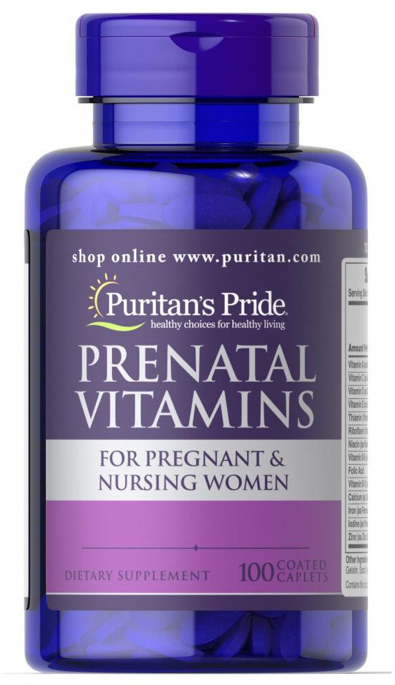 

Puritan's Pride Prenatal Vitamins 100 caps Вітаміни для вагітних