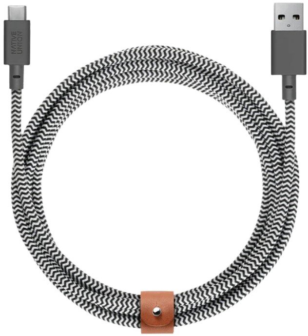 Акція на Native Union Belt Usb Cable to USB-C 1,2m Zebra (BELT-AC-ZEB-NP) від Y.UA