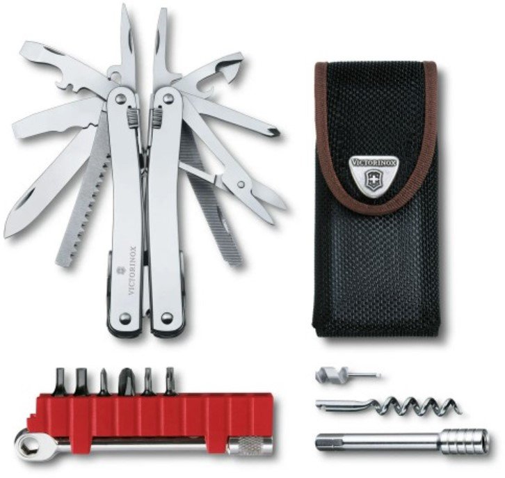 Акція на Victorinox Swisstool Spirit X Plus Ratchet 105мм/36 предметов/черный кожаный чехол (3.0236.N) від Stylus